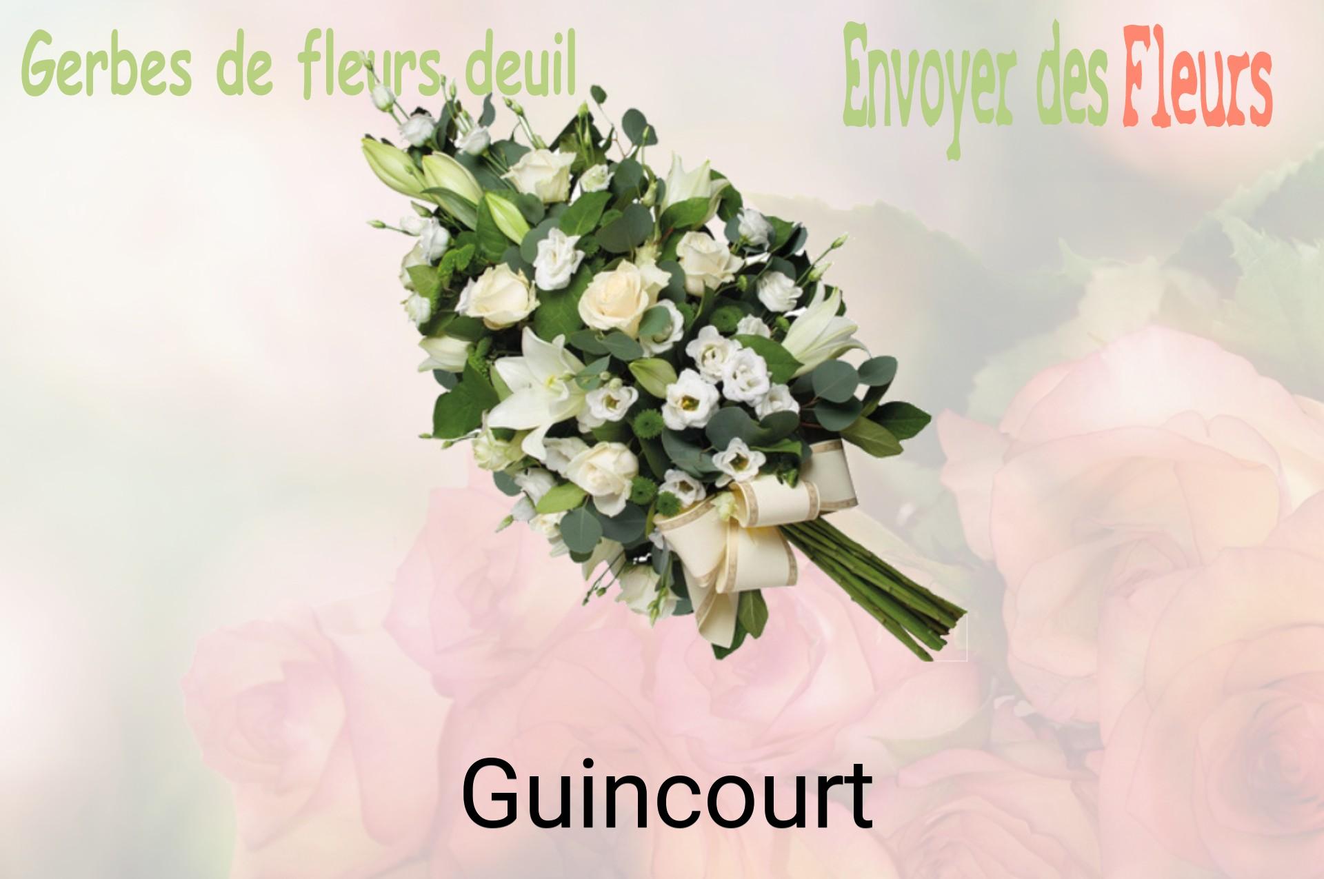 Gerbe de fleurs de deuil livrée à Guincourt